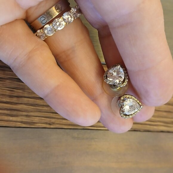 Halo Diamond Square Stud Earrings - Picture 2 of 2